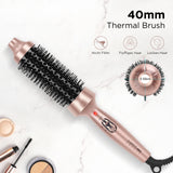 PARWIN PRO BEAUTY Thermal Brush Lockenbürste 35mm mit Heizung Keramik Turmalin Glätteisen Lockenstab wärmebürste Double Spannung Stylingbürsten für Reise Geschenke für Frauen