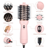 Aima Beauty Hair Dryer Brush Dual Voltage Travel Blow Dryer Brush Hot Air Brush with Oval Barrel 360°Airflow for Smooth,Negative Ionic Frizz-Free Drying/Straightening/Voluming