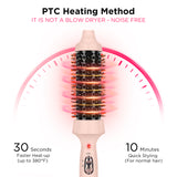 Aima Beauty Thermal Brush, 1.3"/35mm Volumizing Brush Makes Hair Silky Smooth, Ionic Hot Brush Create Smooth & Shiny Loose Curls, Fast Heating, Dual Voltage, 60Mins Auto Shut Down, Pink