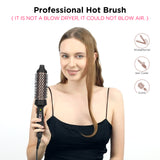 Aima Beauty Thermal Brush, 1.3"/35mm Volumizing Brush Makes Hair Silky Smooth, Ionic Hot Brush Create Smooth & Shiny Loose Curls, Fast Heating, Dual Voltage, 60Mins Auto Shut Down, Black