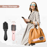 Aima Beauty Hair Dryer Brush Dual Voltage Travel Blow Dryer Brush Hot Air Brush with Oval Barrel 360°Airflow for Smooth,Negative Ionic Frizz-Free Drying/Straightening/Voluming